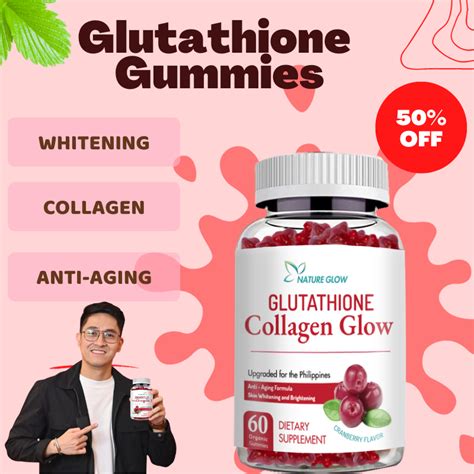 NATURE GLOW Glutathione Collagen Glow CranBerry Anti-Aging Whitening ...