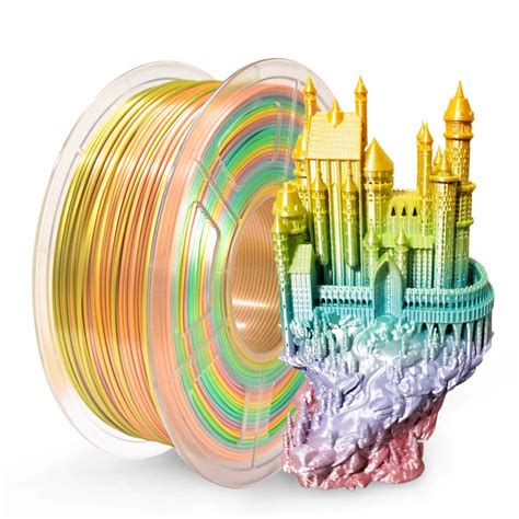 Amazon.com: SUNLU Rainbow Silk PLA Filament 1.75mm, Shiny PLA 3D ...