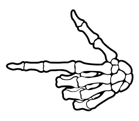 Premium Vector | Skeleton bone pointing the index finger hand sign