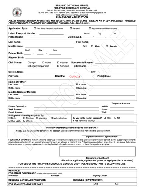 Printable Passport Application Form Philippines - Printable Form ...