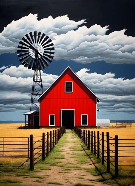 Premium Photo | Red barn farm