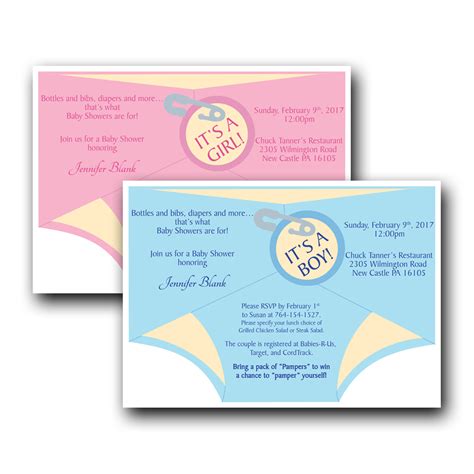 Diaper Shower Invitation - Pink - Dot and Bow