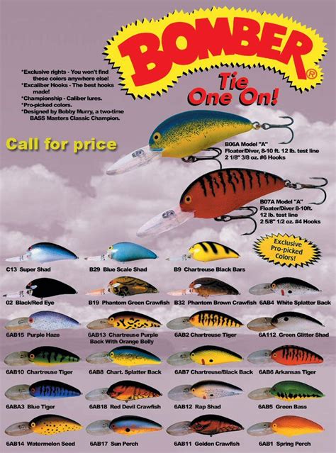 Bomber Bait Color Chart