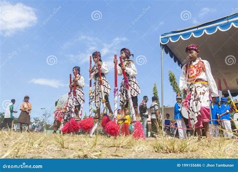 Portrait of One of the Participants of the Ledokombo Egrang Festival ...