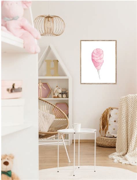 Circus Theme Nursery Sweet Shop Print Pink Cotton Candy Watercolor ...