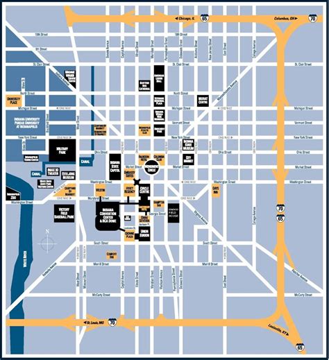 Map Of Downtown Indianapolis Hotels - Large World Map