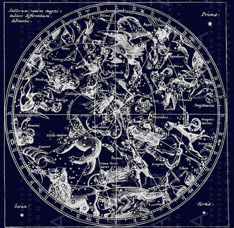 Stunning 19th C Celestial Print Northern Sky Constellations. | Etsy