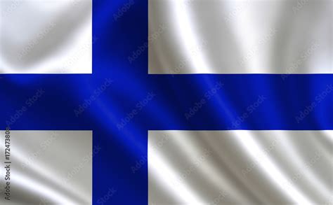 Finnish flag. Finland flag. Flag of Finland. Finland flag illustration ...