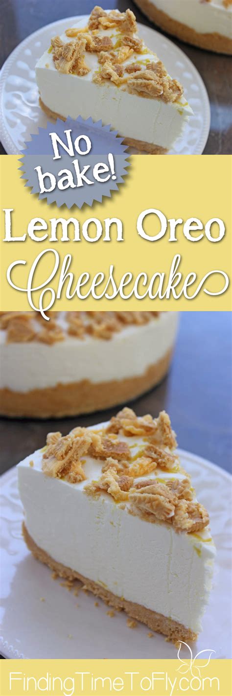 Easy No Bake Lemon Oreo Cheesecake - Finding Time To Fly