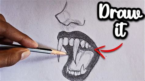 how to Draw Vampire's Mouth - Pencil Drawing - YouTube