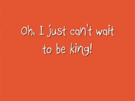 lion king- i just can't wait to be king with lyrics on screen - YouTube