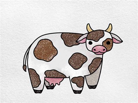 How to Draw a Cartoon Cow - HelloArtsy