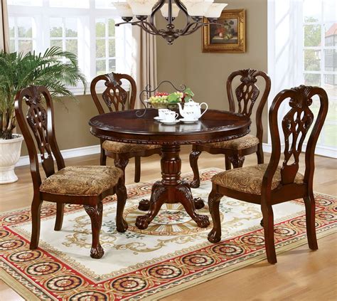 Formal Traditional Antique Dining Room Furniture 5 Pieces Set Classic ...