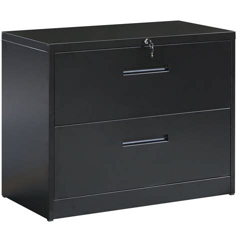 New 2 Drawers Office File Cabinet Lockable Metal Lateral File Document ...