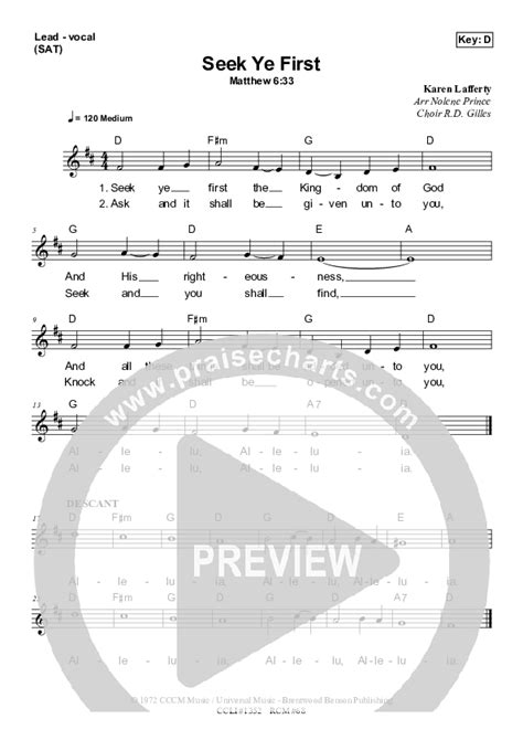 Seek Ye First Sheet Music PDF (Dennis Prince / Nolene Prince ...