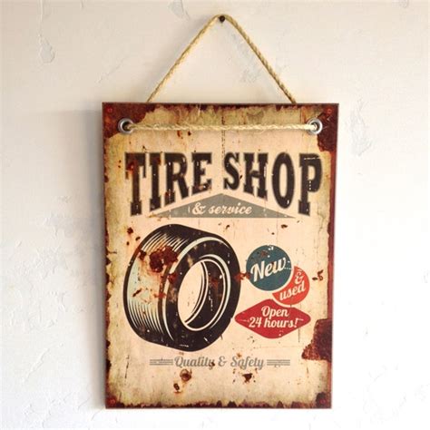 Items similar to SALE, Tire Shop, Wooden Sign, Rustic, Vintage Look ...