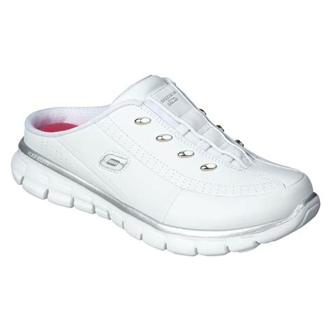 Skechers Women's Elite Status White/Silver Slip-On Athletic Shoe