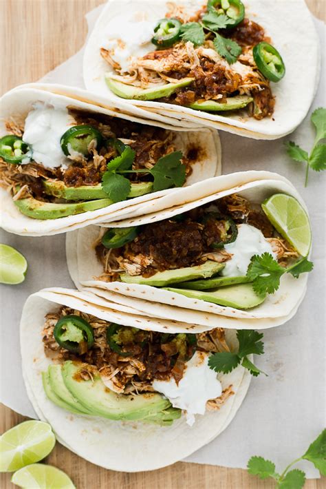 Slow Cooker Spicy Chicken Tacos - 3 Scoops of Sugar