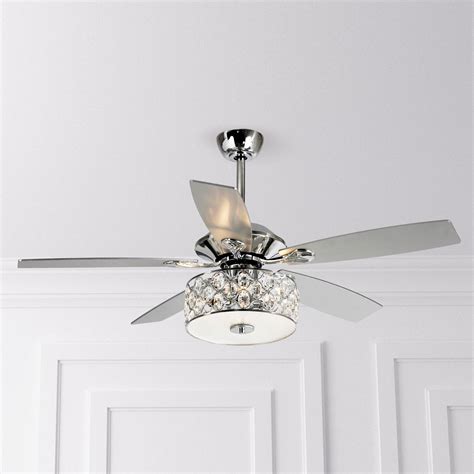 Ceiling Fans with Remote Control 52 Inch Crystal Chandelier Fans with ...