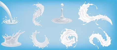 Milk splashes set 2301161 Vector Art at Vecteezy