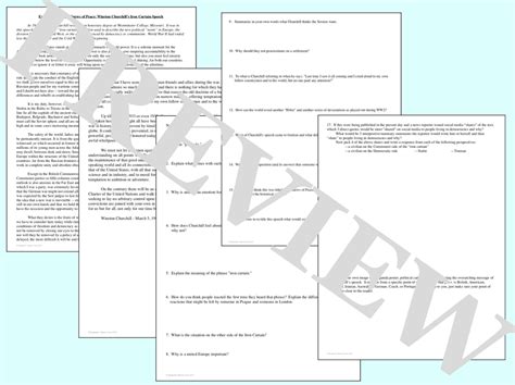 Churchill's Iron Curtain Speech Primary Source Analysis