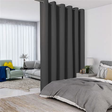 Buy LORDTEX Dark Grey Room Divider Curtains - Total Privacy Wall Room ...