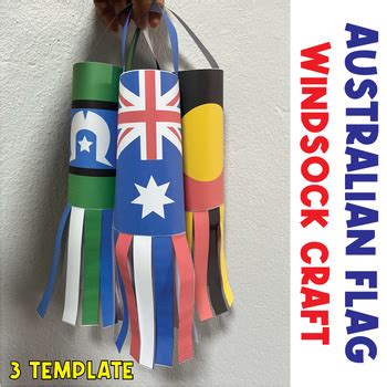 Australia Day Activities Coloring Flag Craft | Australian Flag Windsock ...