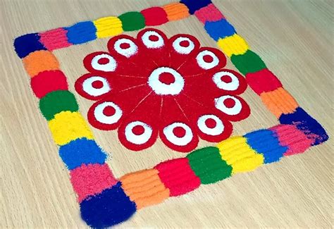 Square Rangoli Design For Diwali Images | 24 Examples