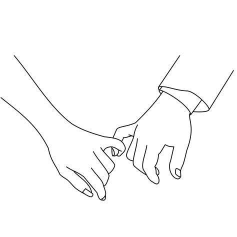 Illustration line drawing a hands making promise as a friendship ...