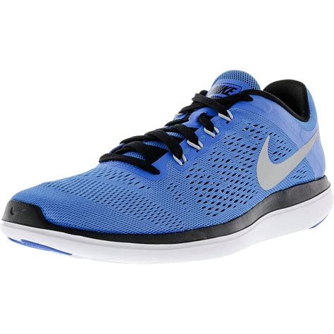 Nike - Nike Men's Flex 2016 Rn Photo Blue / Metallic Silver Ankle-High ...