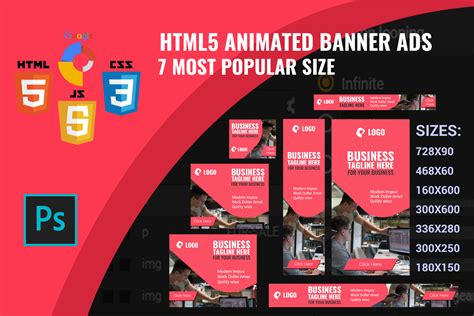 HTML5 Banner Ads Template | HTML Templates ~ Creative Market