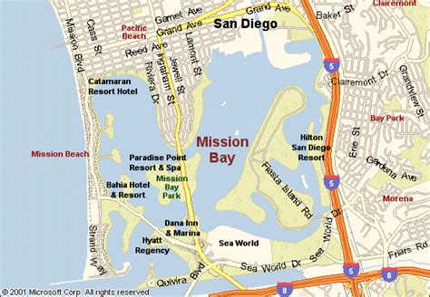 Map of Mission Bay - San Diego, California