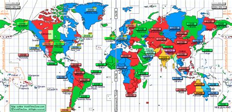 World Time Zone Map is divided into 20 segments and current time- WTZ ...