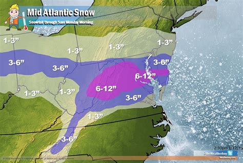 Updated Snowfall Forecast Map