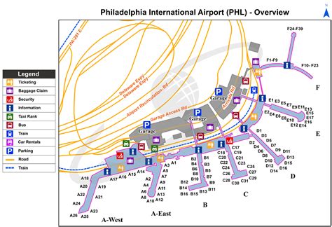 Philadelphia (PHL) International Airport | Pennsylvania - code, map ...