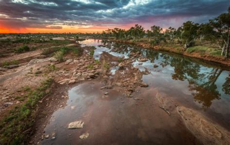 ASHBURTON RIVER SUNSET, NANUTARRA, KARIJINI NATIONAL PARK, PILBARA IN ...