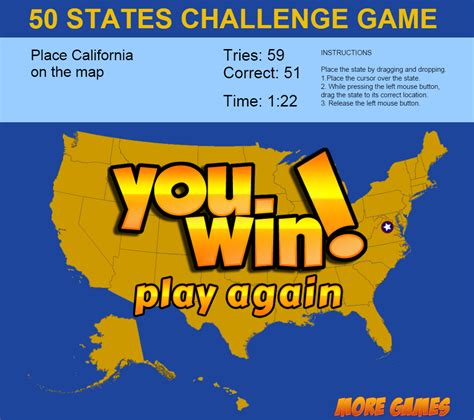 All 50 States Map Game