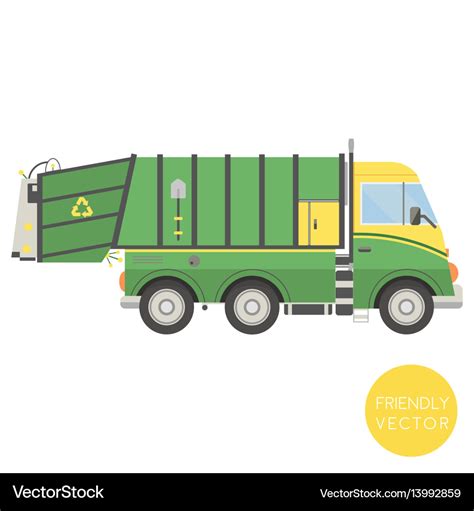 Cartoon transport garbage truck Royalty Free Vector Image