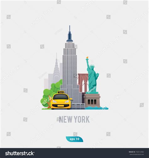 Illustration New York City Vector Landscape Stock Vector (Royalty Free ...