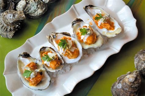 BBQ Oysters With Blue Cheese Dipping Sauce : Red Fish Grill Restaurant ...