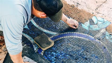 How Mosaic Pool Tile Installation Is Done - YouTube