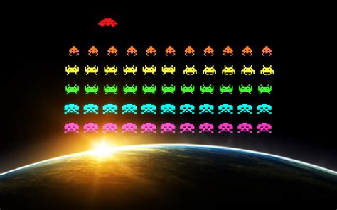 pixel art, 8-bit, Space Invaders, retro games, video games HD Wallpaper