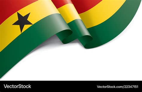 Ghana flag on a white Royalty Free Vector Image