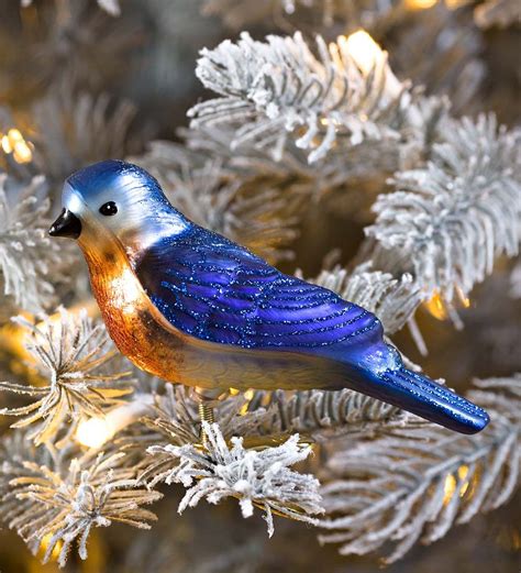 Blown Glass Bluebird Christmas Ornament | Decorating the Tree | Blue ...