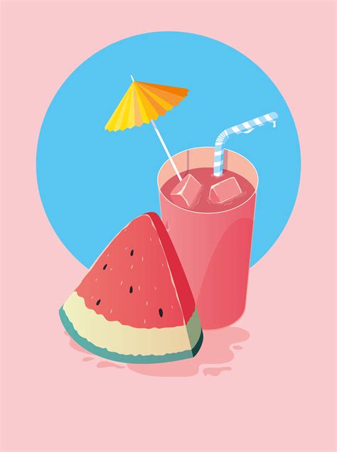 Summer watermelon drink 687554 Vector Art at Vecteezy