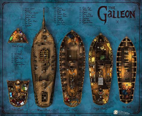 D&D style battle map for Galleon ship | Galleon, Galleon ship ...