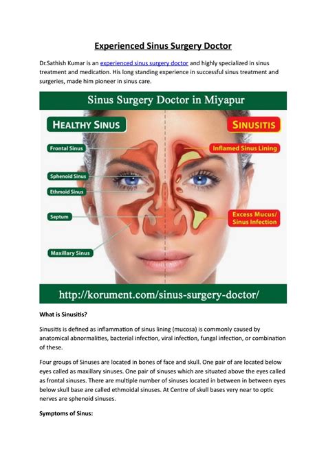 Experienced sinus surgery doctor by Sinus-Surgery-Doctor - Issuu