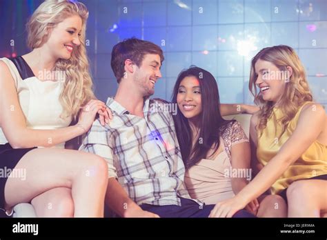 Happy friends smiling Stock Photo - Alamy