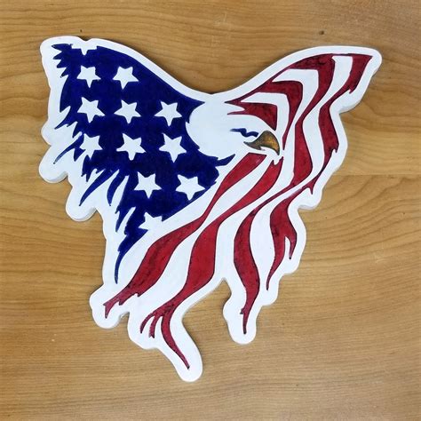 Wooden american flag eagle | Etsy