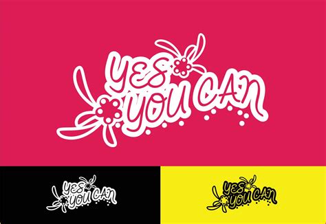 Yes you can letter t shirt, sticker and logo design template 8257517 ...